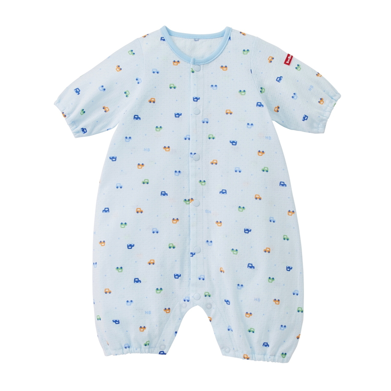 🇯🇵預訂 日本直送🇯🇵日本製Hot Biscuits 春夏款藍色車車新生兒純棉打底八件套
