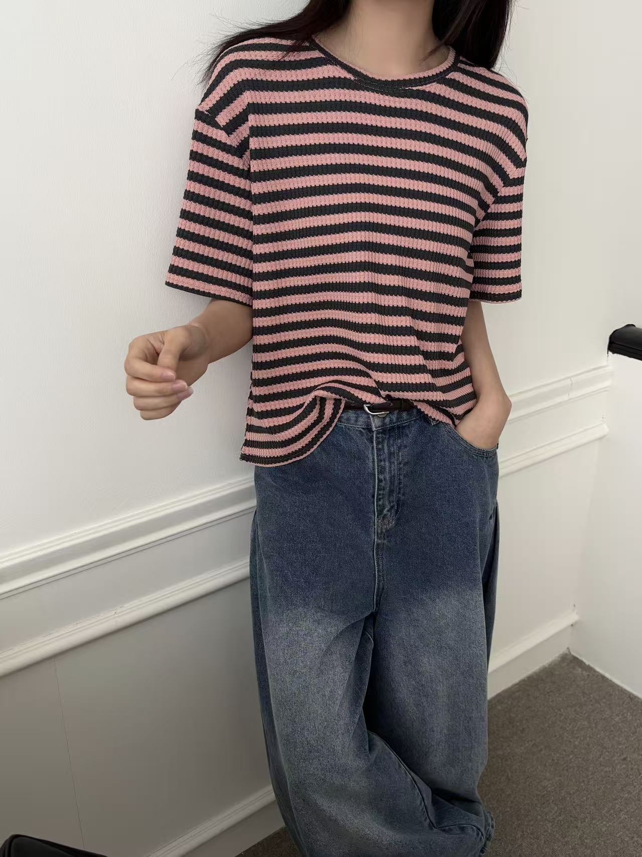 TP3 ✨自家品牌  最新撞色間條TOP✨