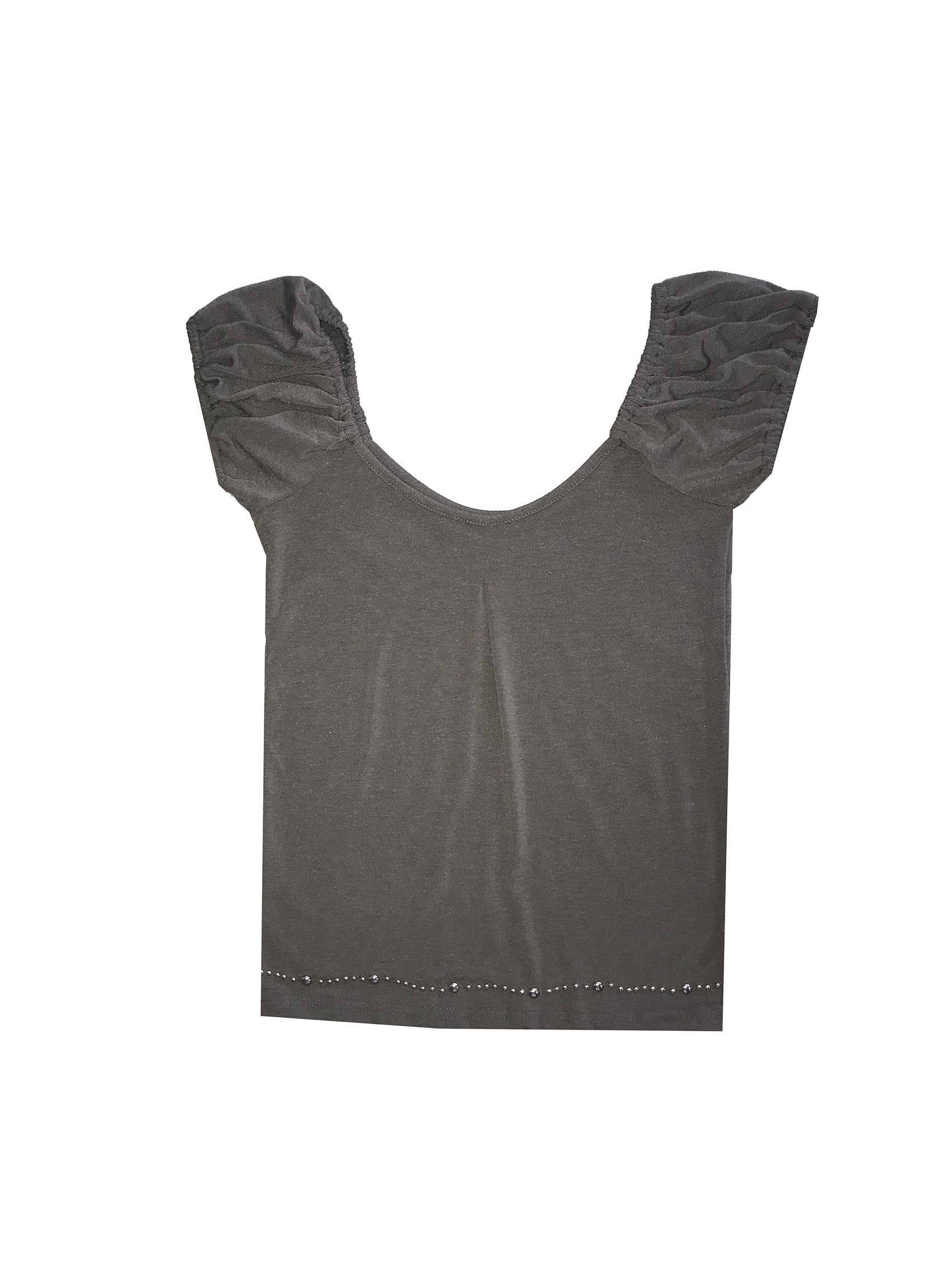Studded Ruched Cap Sleeve Top