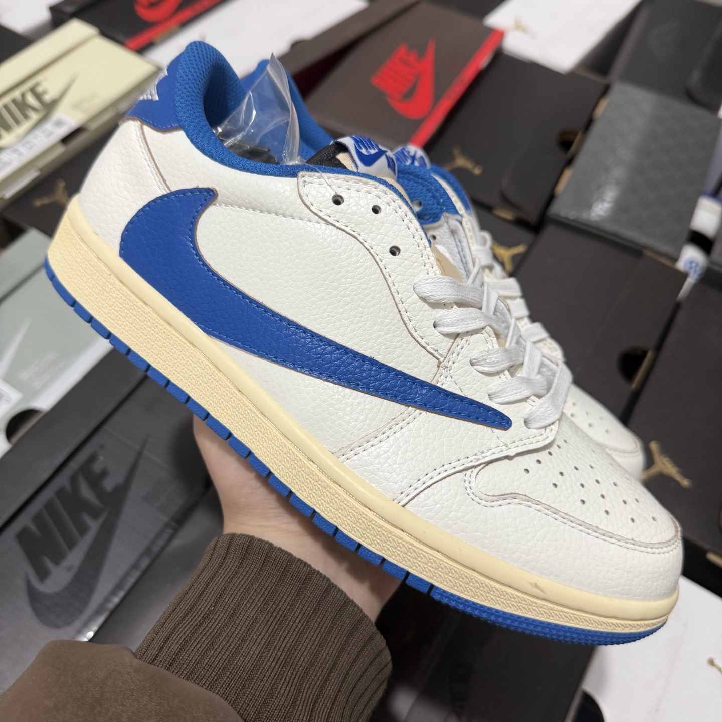  Travis Scott x Fragment Design x Air Jordan 1 Retro Low OG SP "Sail Military Blue" DM7866-104