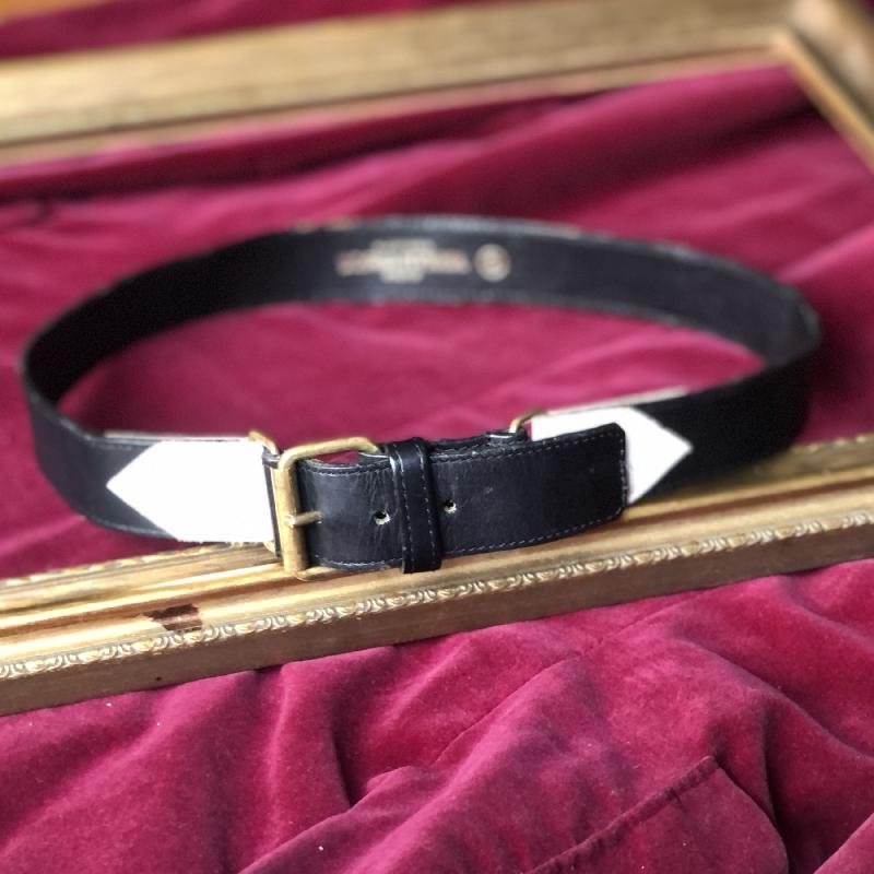 Vintage Sonia Rykiel Black & White Leather Belt (MT338)