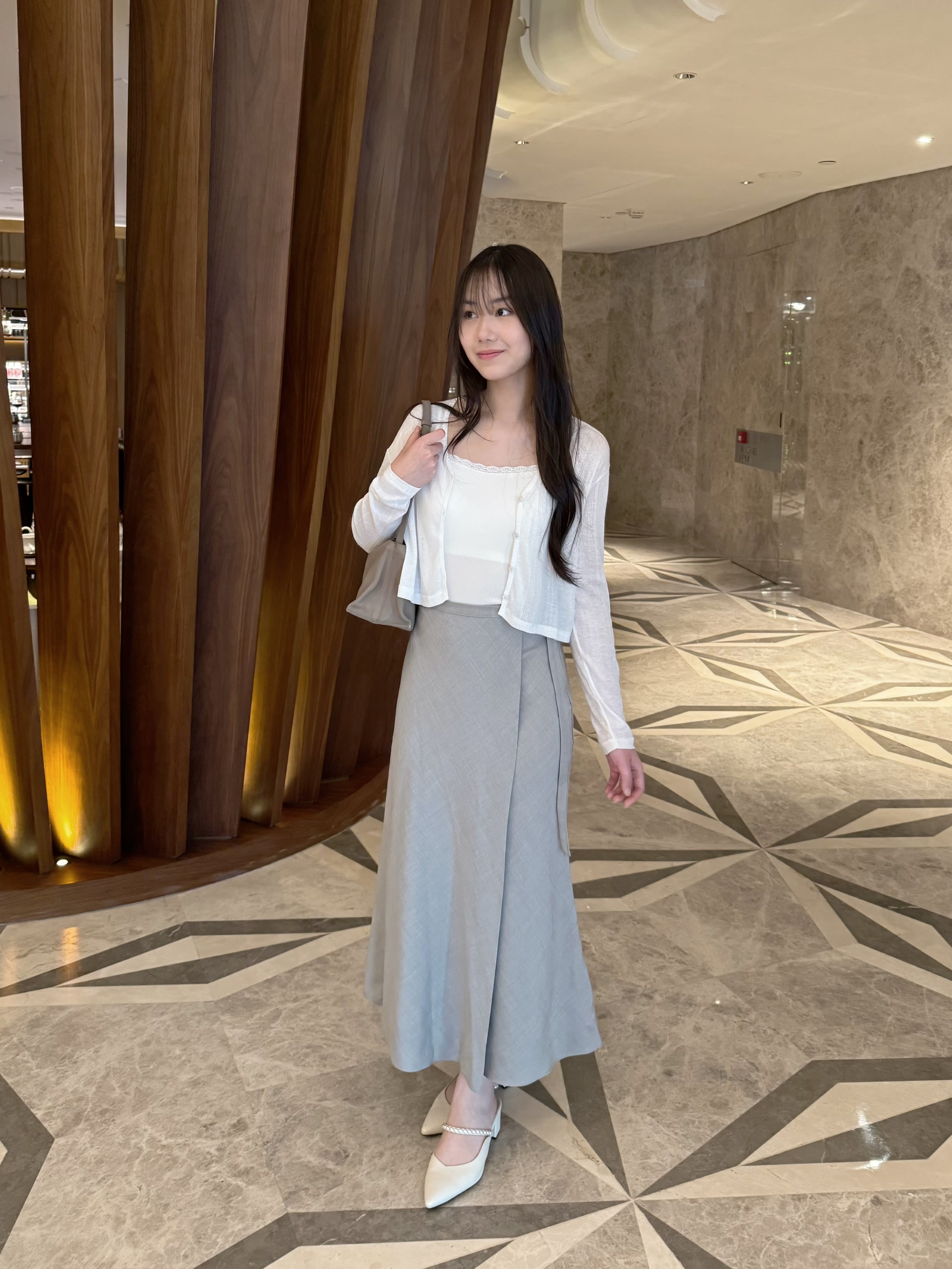 【日常/上班】設計感隨性垂墜顯瘦半截裙