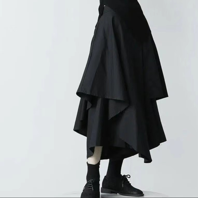 Asymmetrical Layered Wide-Leg Skirt Pants ‖ 不规则层次感高腰裙裤 KR047117101