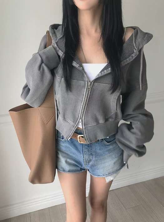 已售罄❌韓國型格水洗灰短外套jacket 