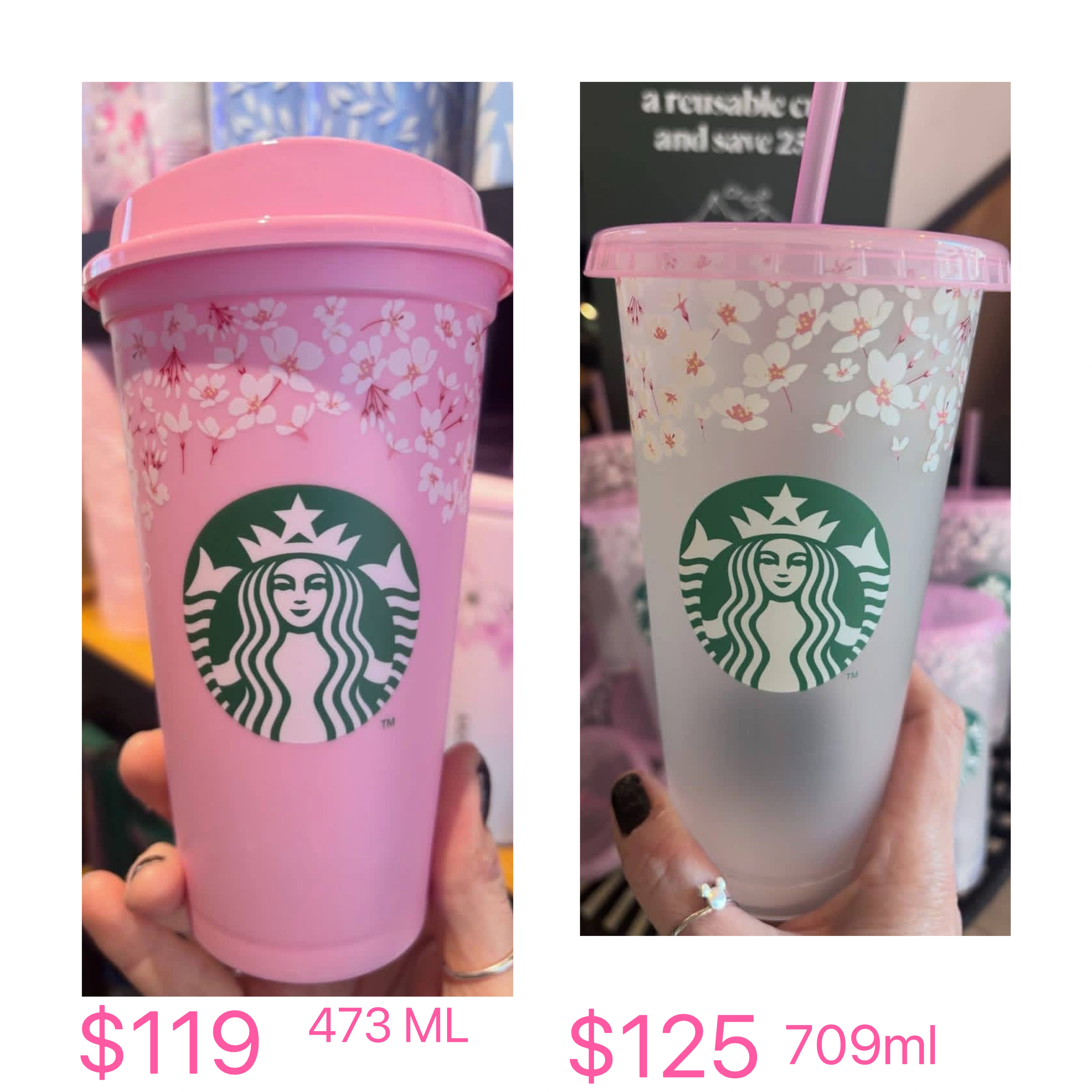 歐洲限定Starbucks限定 櫻花隨行杯 473ml/709ml