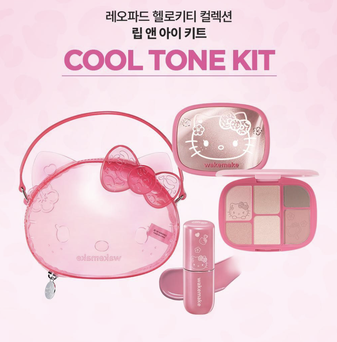 韓國 WAKEMAKE x Hello Kitty 多功能 眼唇彩妝套裝 + 送KITTY 限定款小袋 ｜Lip & Eye Kit
