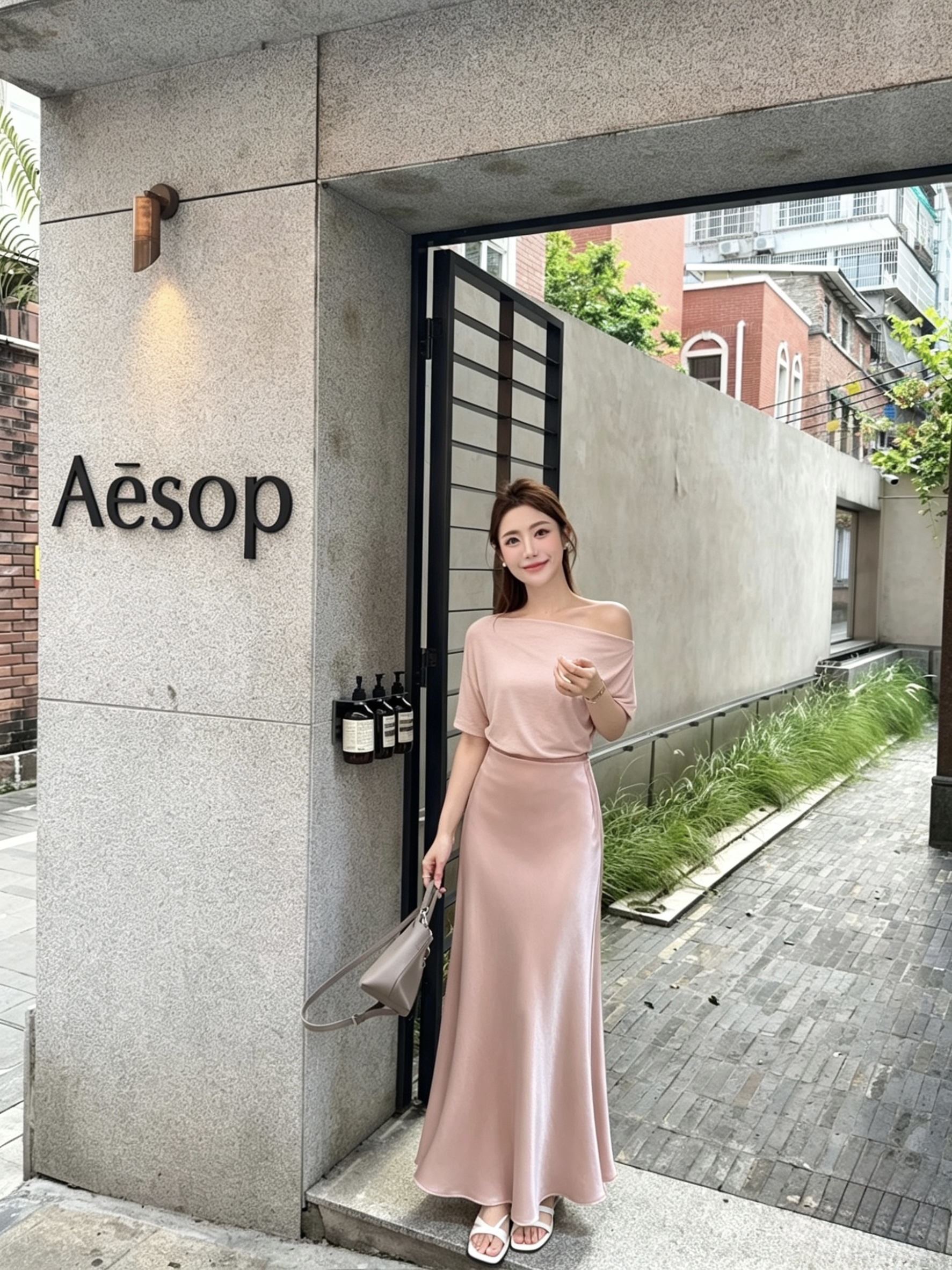 1728 SATIN HIGH WAIST MAXI SKIRT 缎面高腰垂感长裙