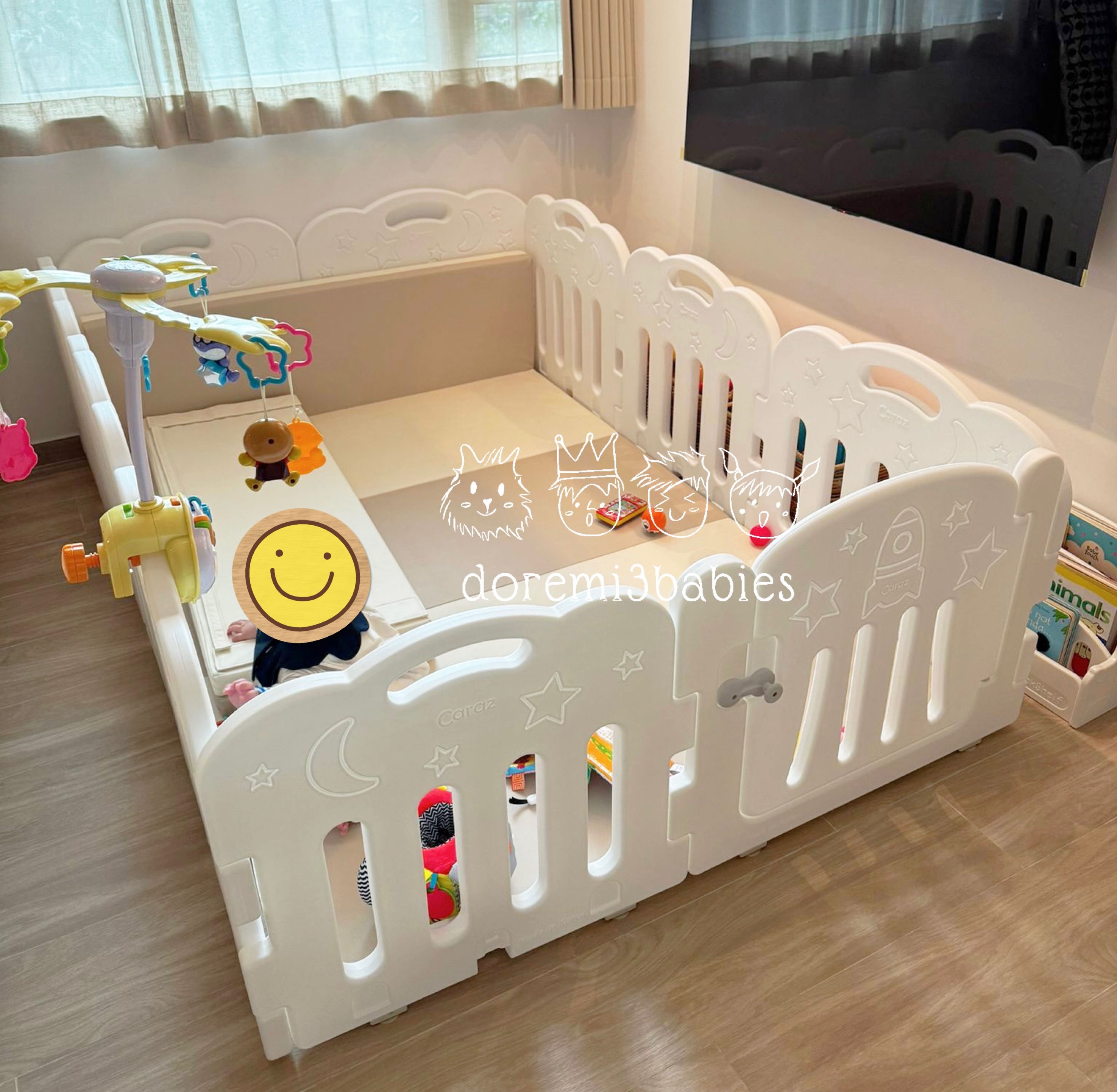 Caraz Multi Bumper 寶寶屋 - 用6摺地墊加配圍欄【送直型卡扣4個】 (預訂5-7日)