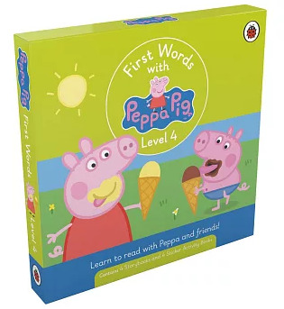 First Words with Peppa Level 4 Pack (4 storybooks + 4 sticker activity books)