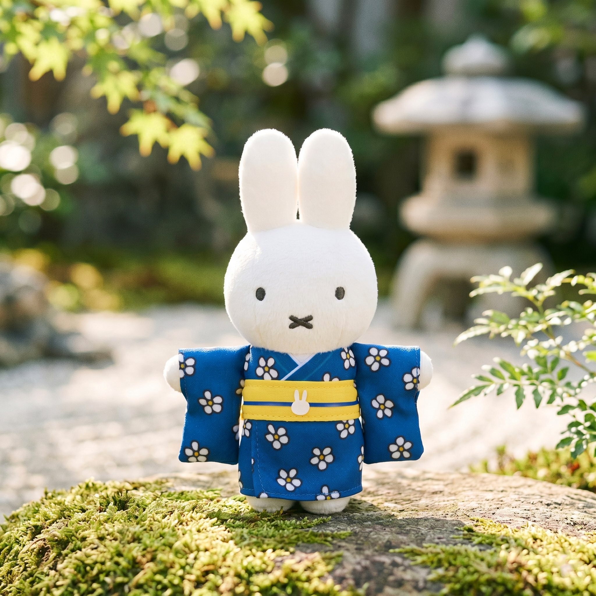 Miffy - 公仔掛飾 (藍色白花和服款)