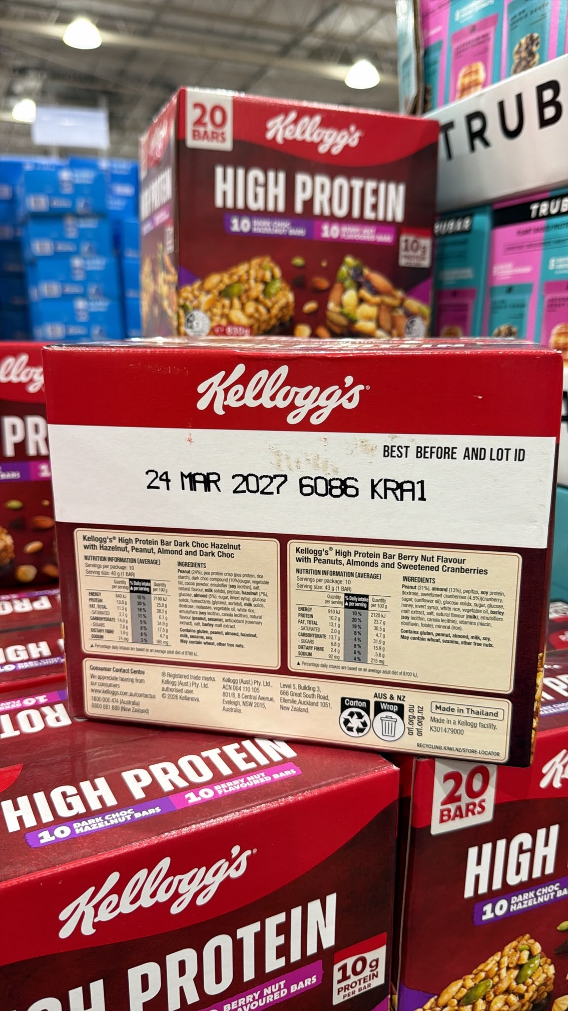 澳洲直送 Kellogg's High Protein Variety Bars（家樂氏高蛋白什錦點心棒）20 入裝。  