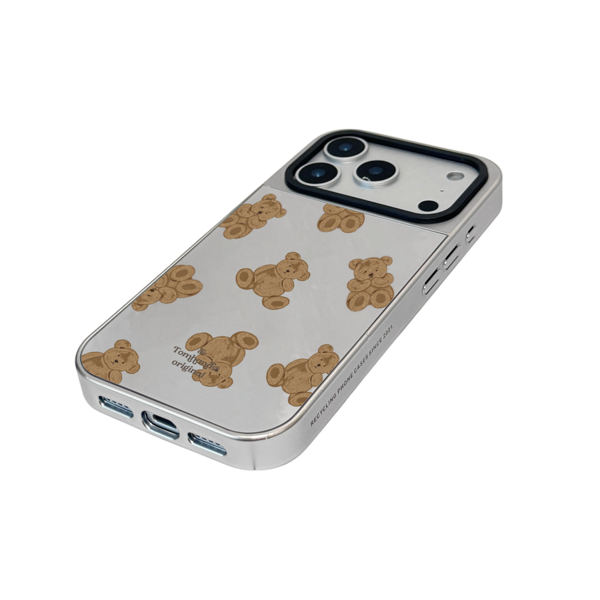 【The Childhood Teddy】銀框鏡面MagSafe iPhone Case