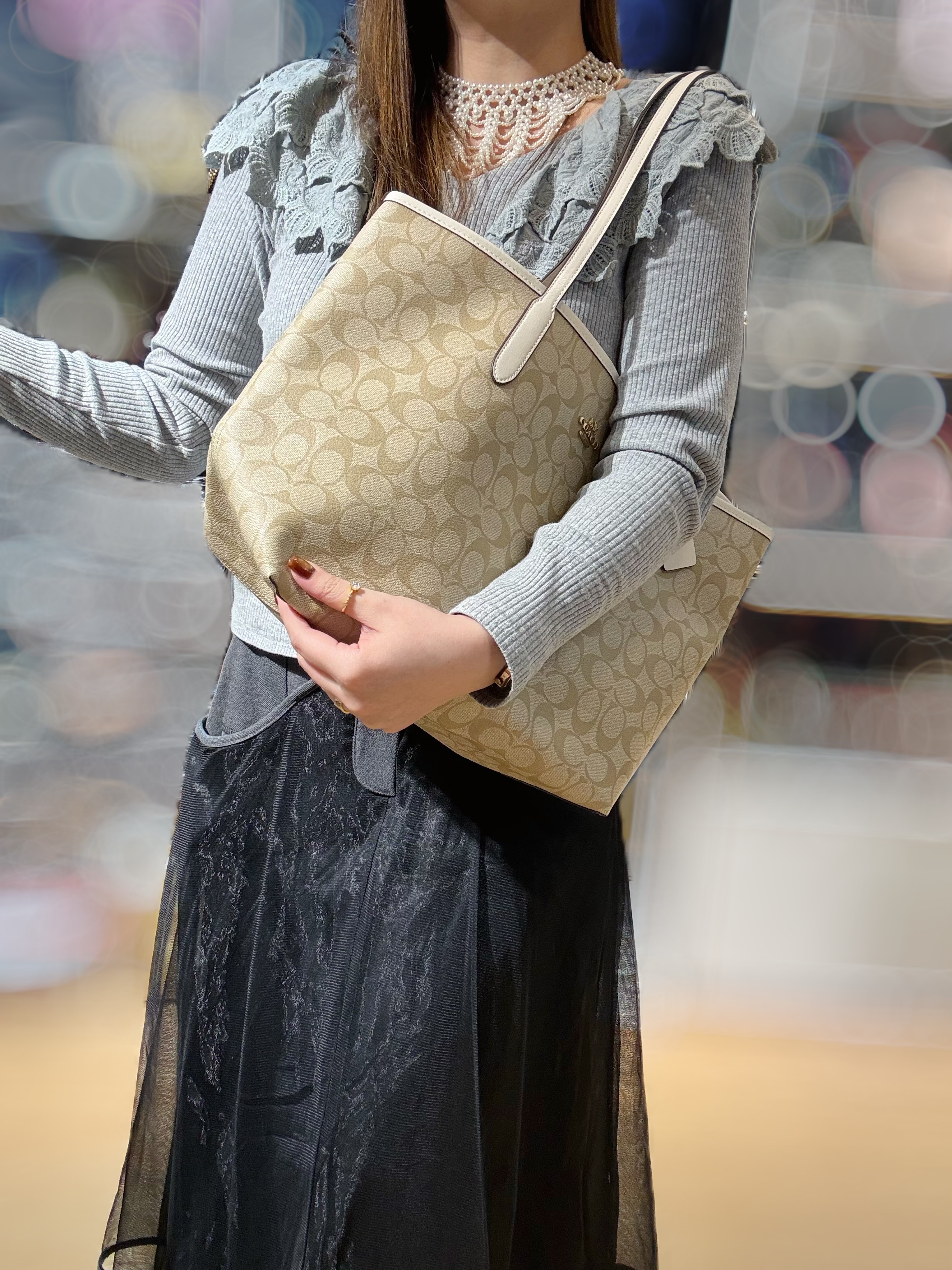 Coach City tote white/m