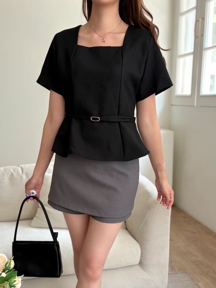 Clean Line Overlay Skorts (Grey)