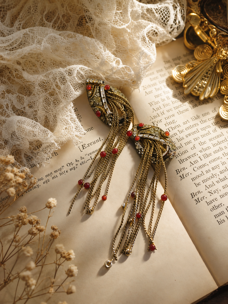 拜占庭的傾城月光 ∙ 西洋古董宮廷重工垂吊耳環系列 Byzantine Moonlight ∙ Vintage Statement Dangle & Drop Earring Collection