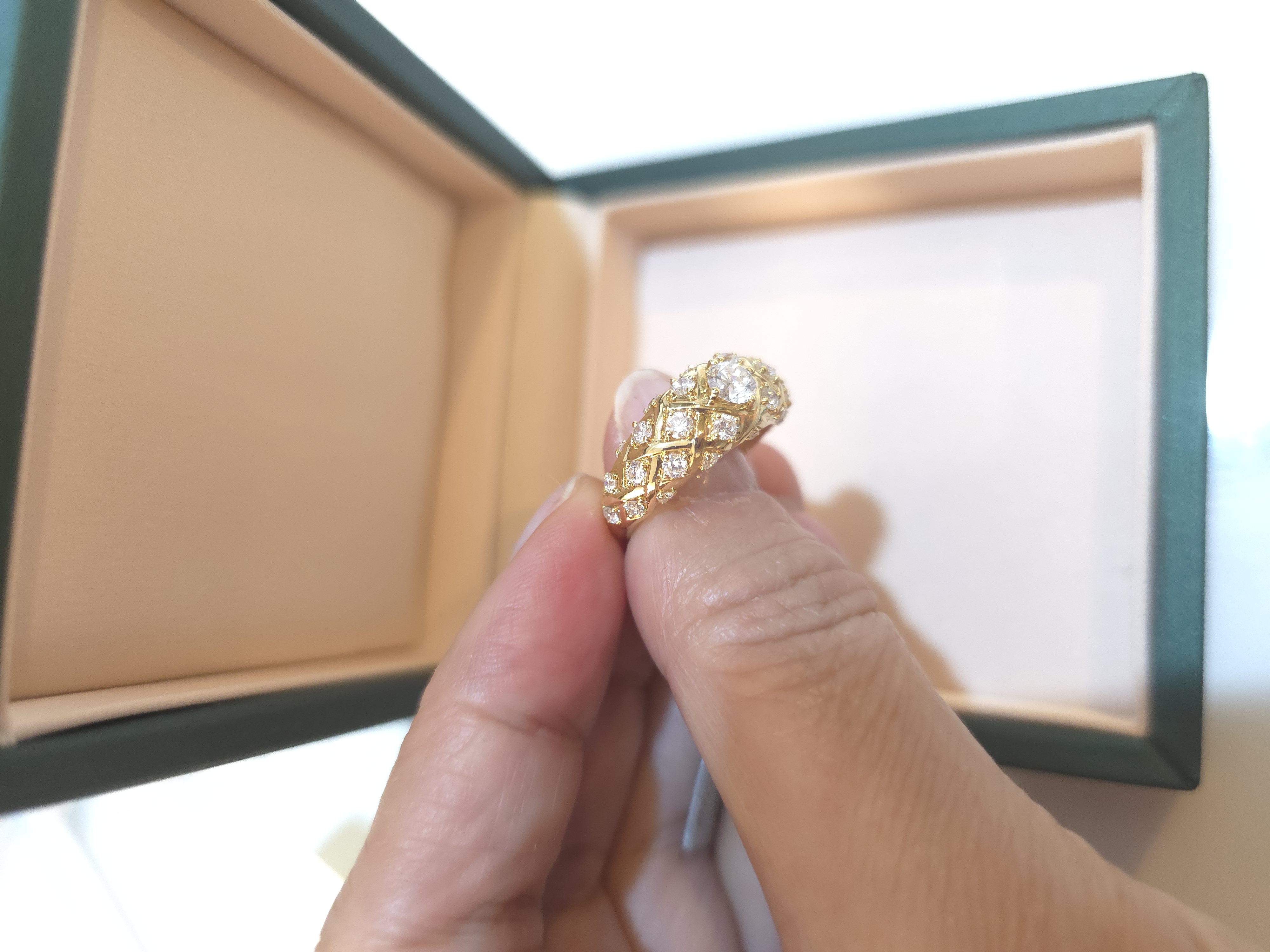 18K培育鑽石戒指 D0.347 d1.21 G4.44 S13