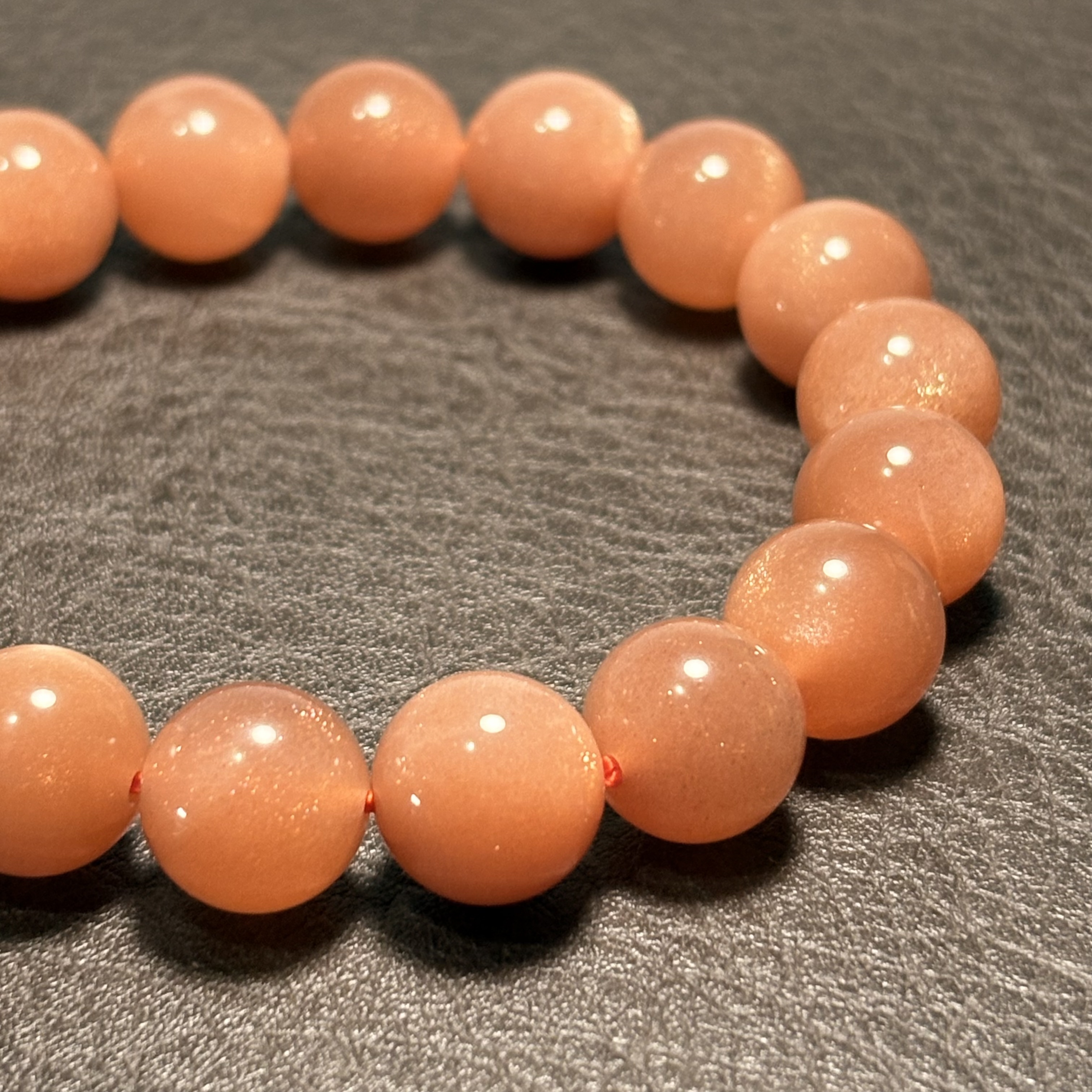 11.8mm金沙橙月光石手串｜俗稱橙太陽石手串 No.4320 ｜規格:  11.8mm珠17cm手圍