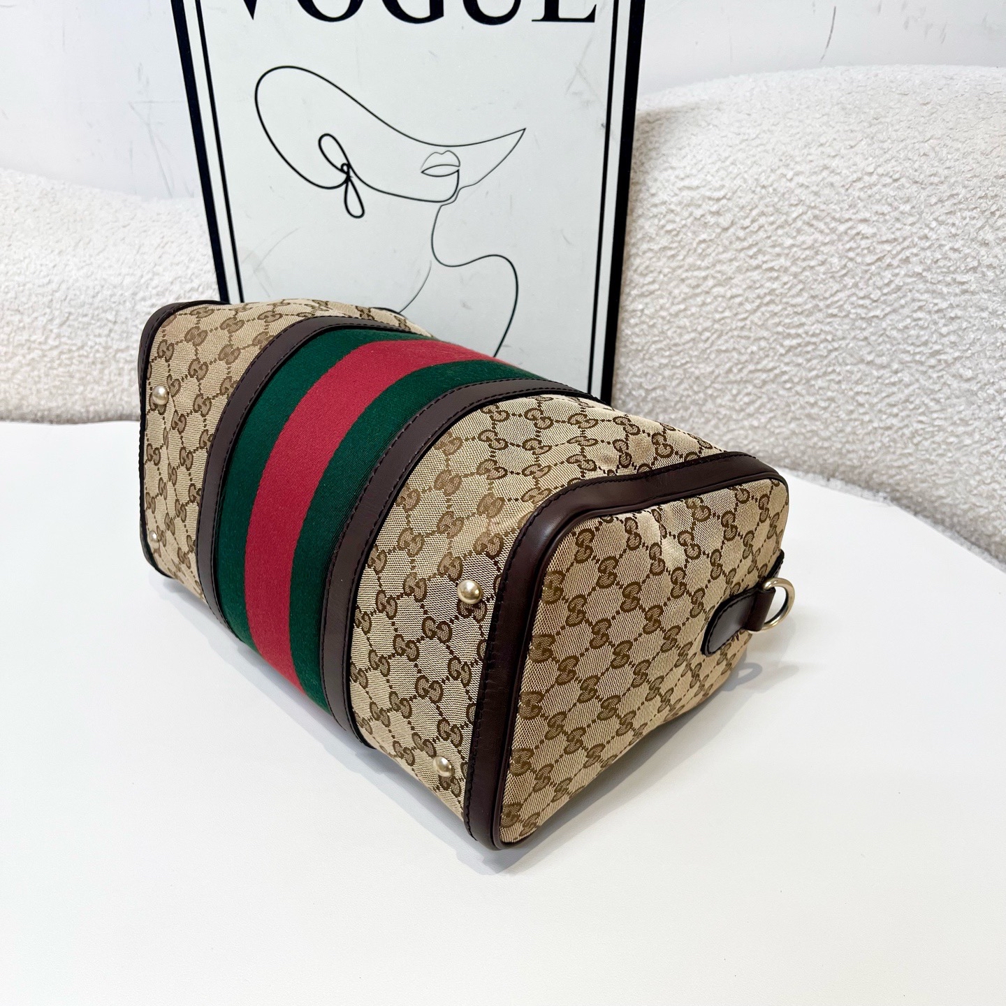 【預訂貨品】gucci 老花帆布波士頓包
