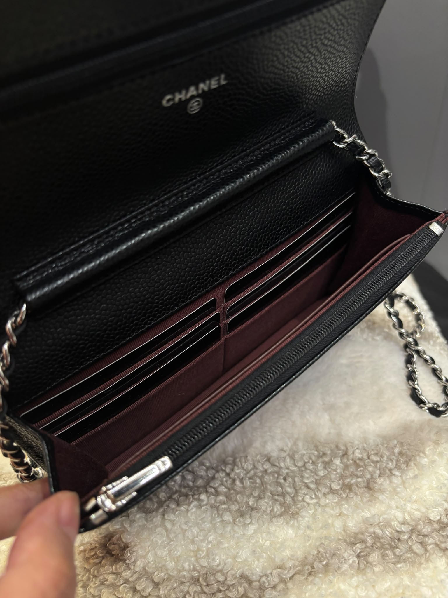未使用品 Chanel Wallet On Chain 黑色荔枝牛皮銀扣WOC  100%Authentic, Unused 未使用品 ✅晶片✅Dust bag ✅Box