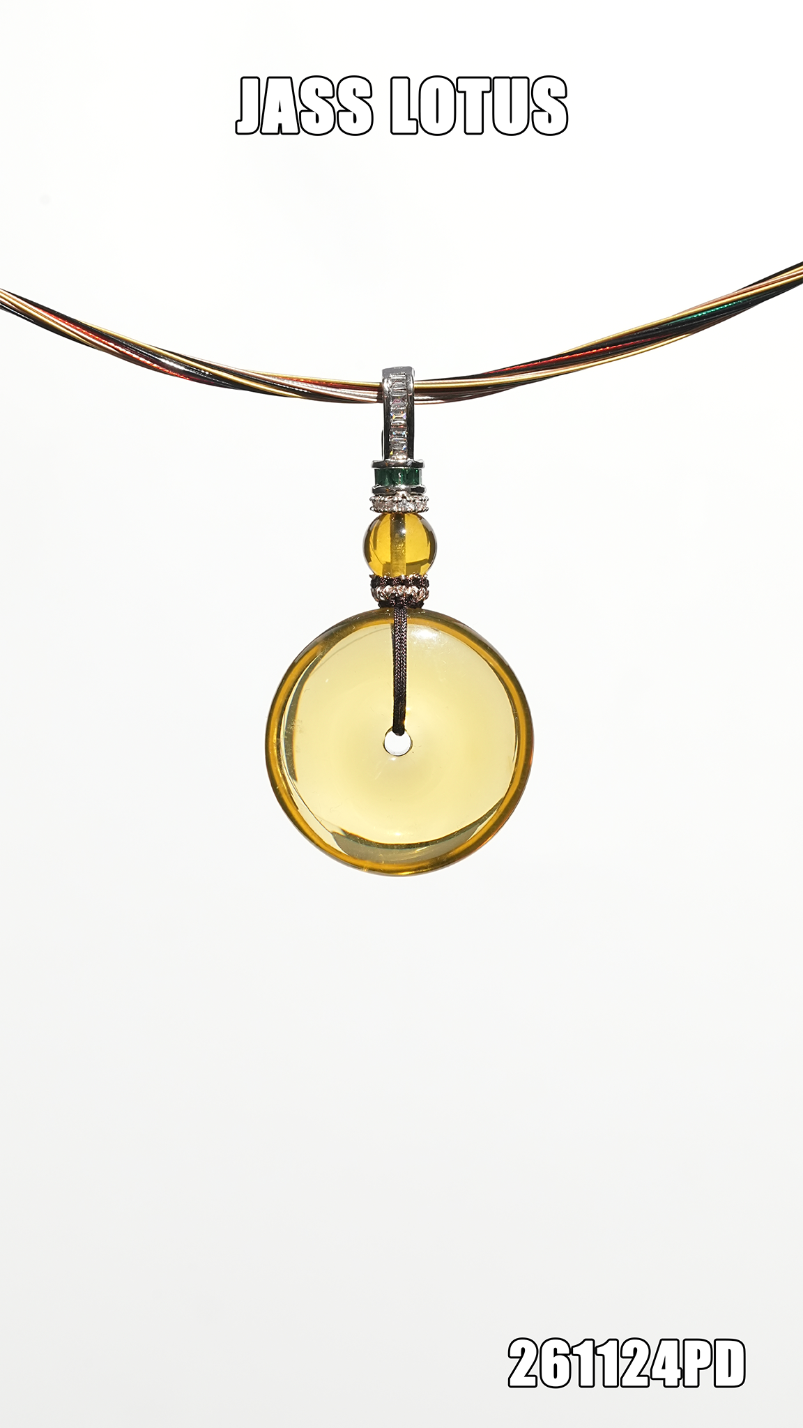 緬甸天然琥珀淨水高藍珀平安扣吊墜