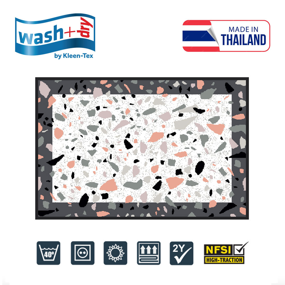 Wash+Dry by Kleen-Tex Floor Fashion Mat - 設計地墊水磨石設計 ｜Terrazzo Pattern