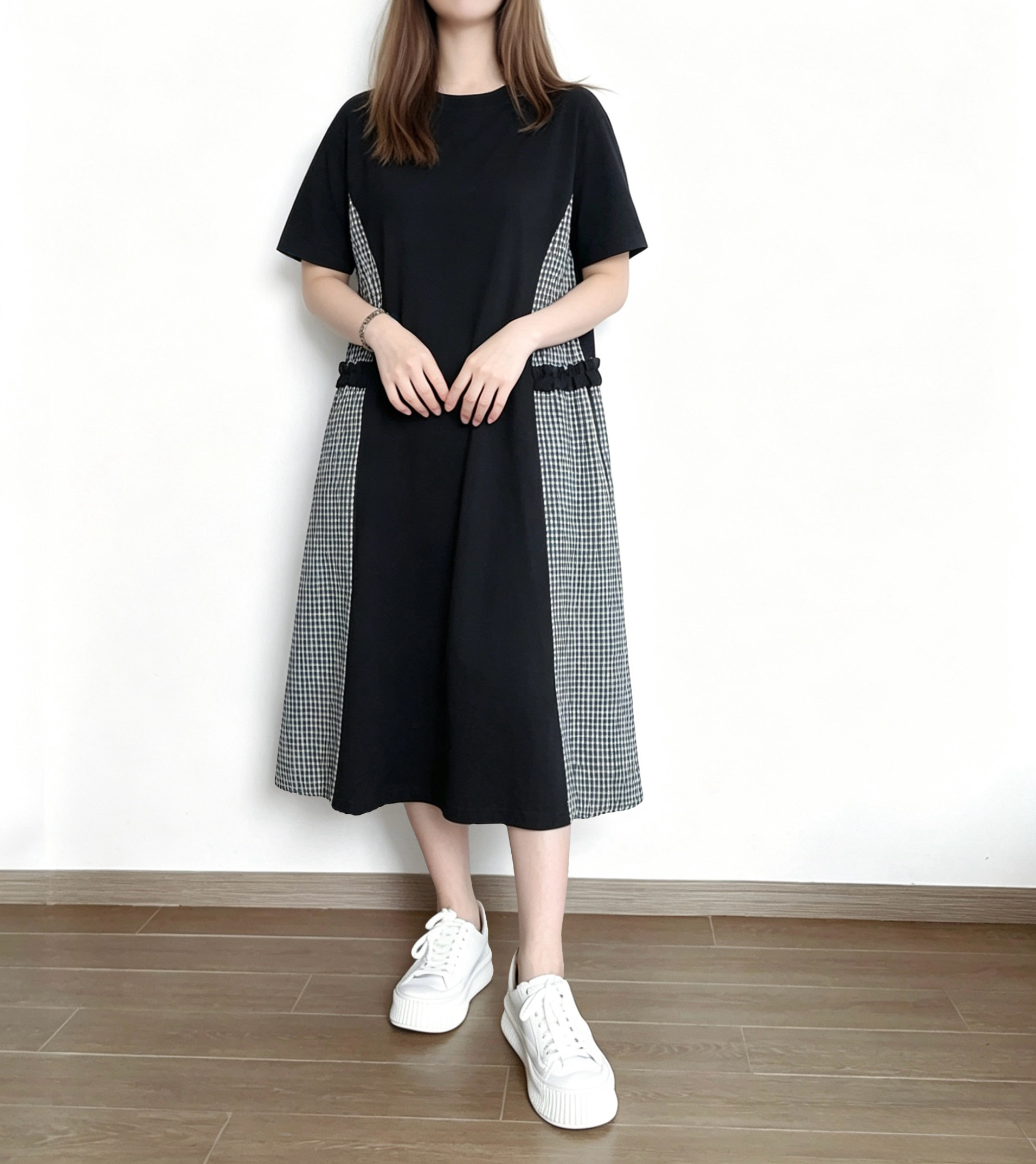 🌼春夏優惠🍀 拼接格仔ruffle Ops