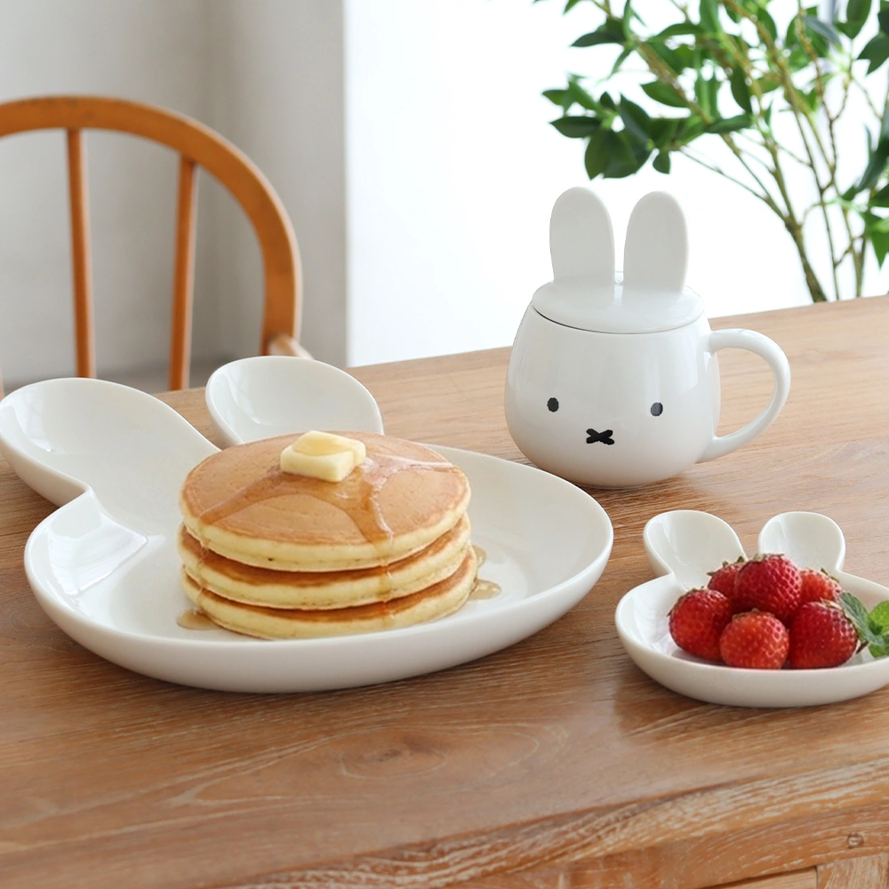 【日本直送】Miffy 立體兔耳陶瓷餐盤！打造治癒系餐桌風格 