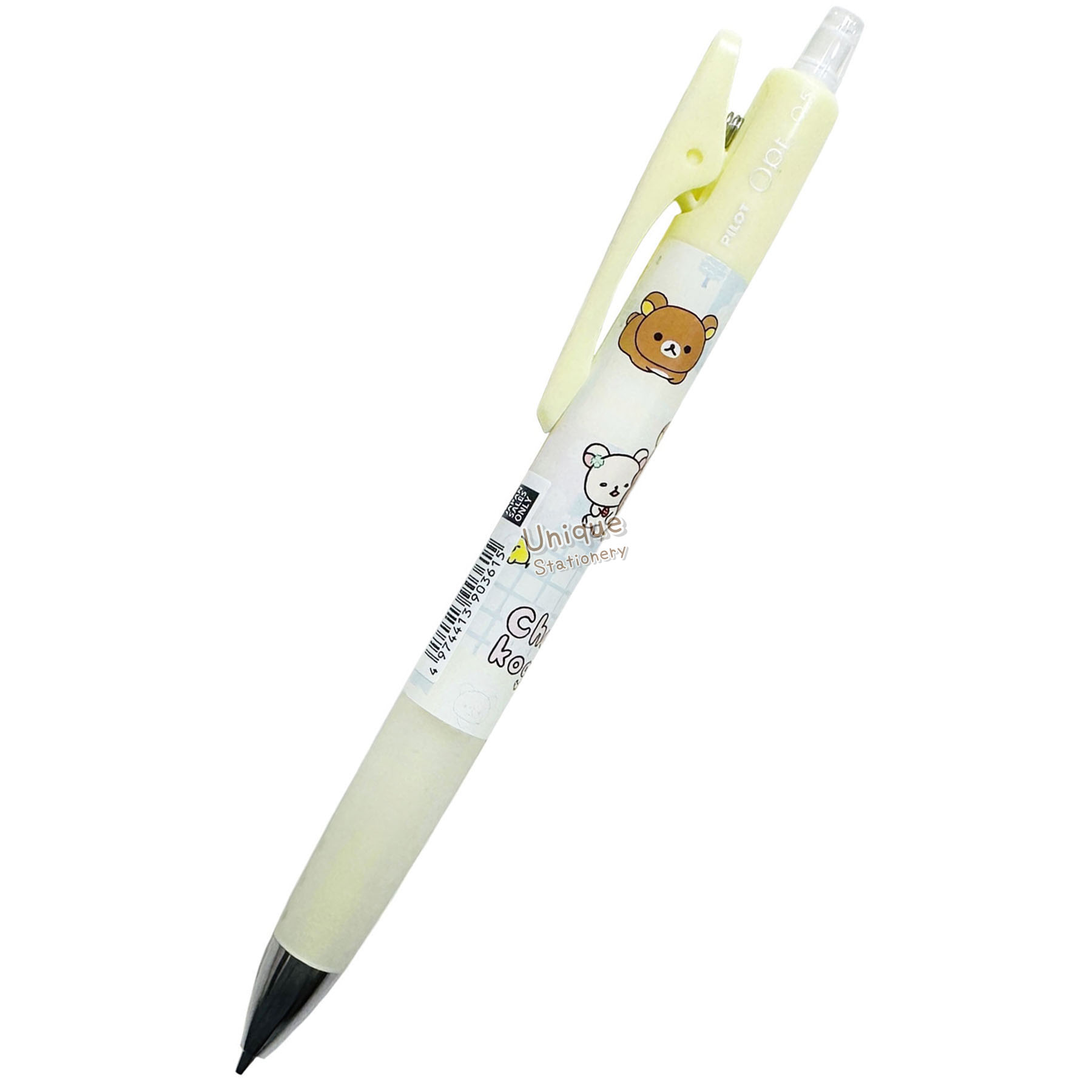 現貨｜San-X Rilakkuma 鬆弛熊 Chairoikoguma 茶小熊 日本製 Pilot Opt. 0.5mm 搖搖 鉛芯筆 (P25901- Yellow)