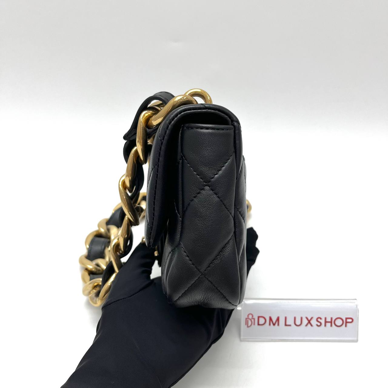 Chanel 22S Black Mini Funky Town Flap Bag (Microchip)