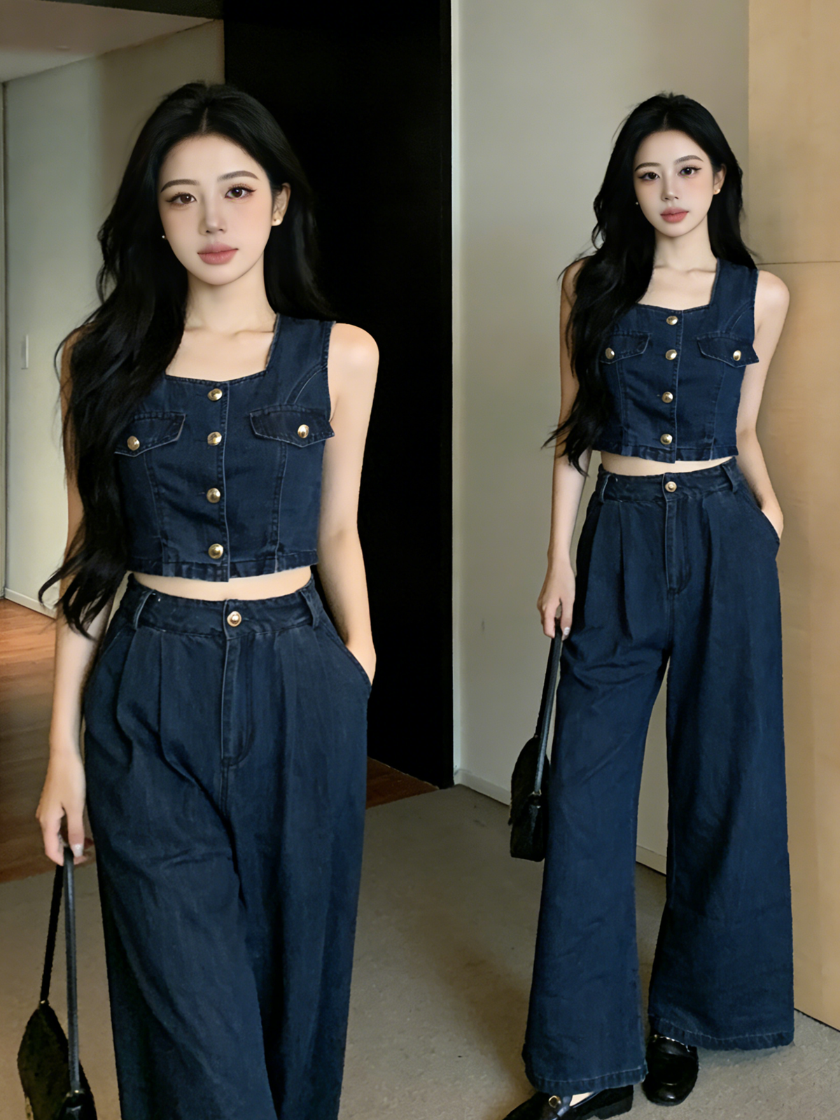 Indigo Chic Vest Set M151