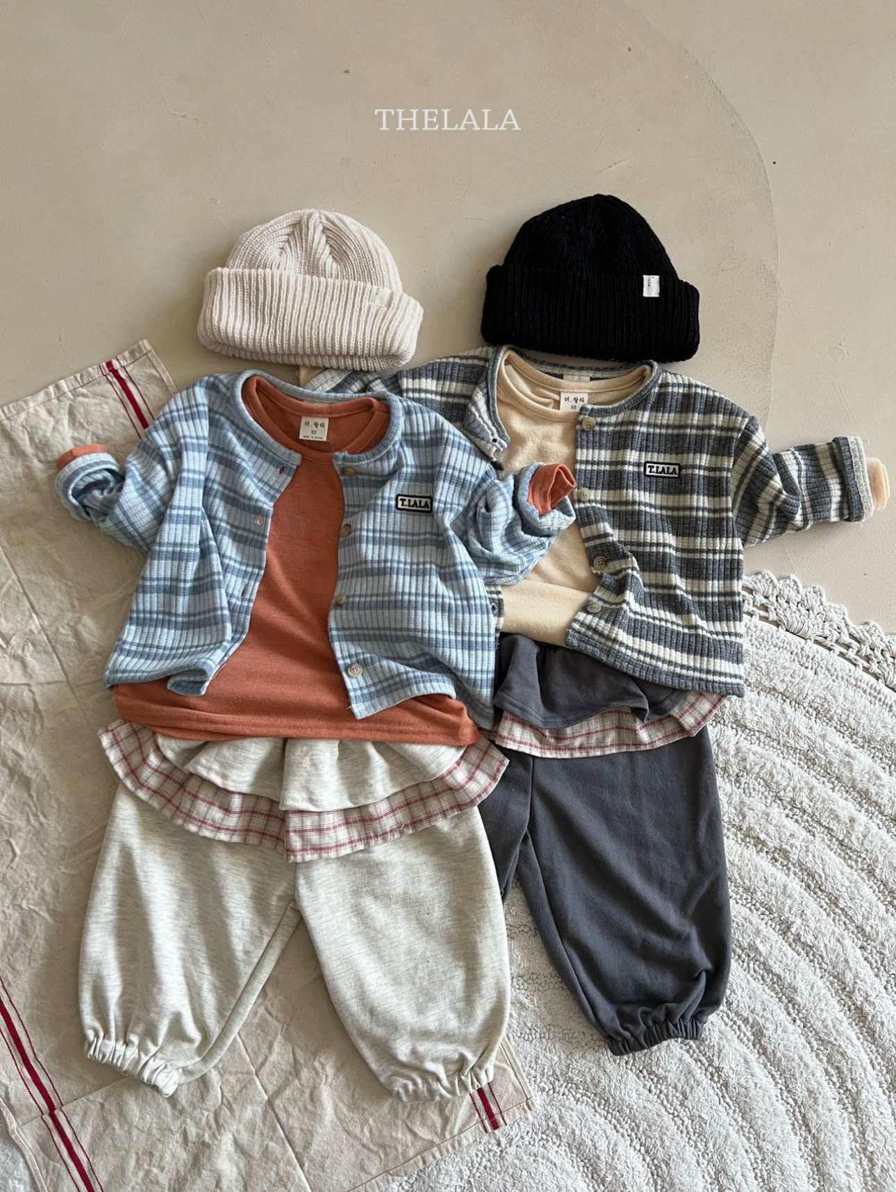 🌸預訂 韓國直送🌸🇰🇷THELALA兩色標誌刺繡章條紋開襟外套