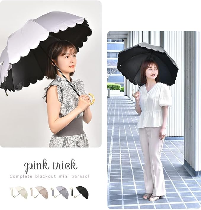 日本 Pink Trick 扇形兩節摺疊傘（晴雨兼用）