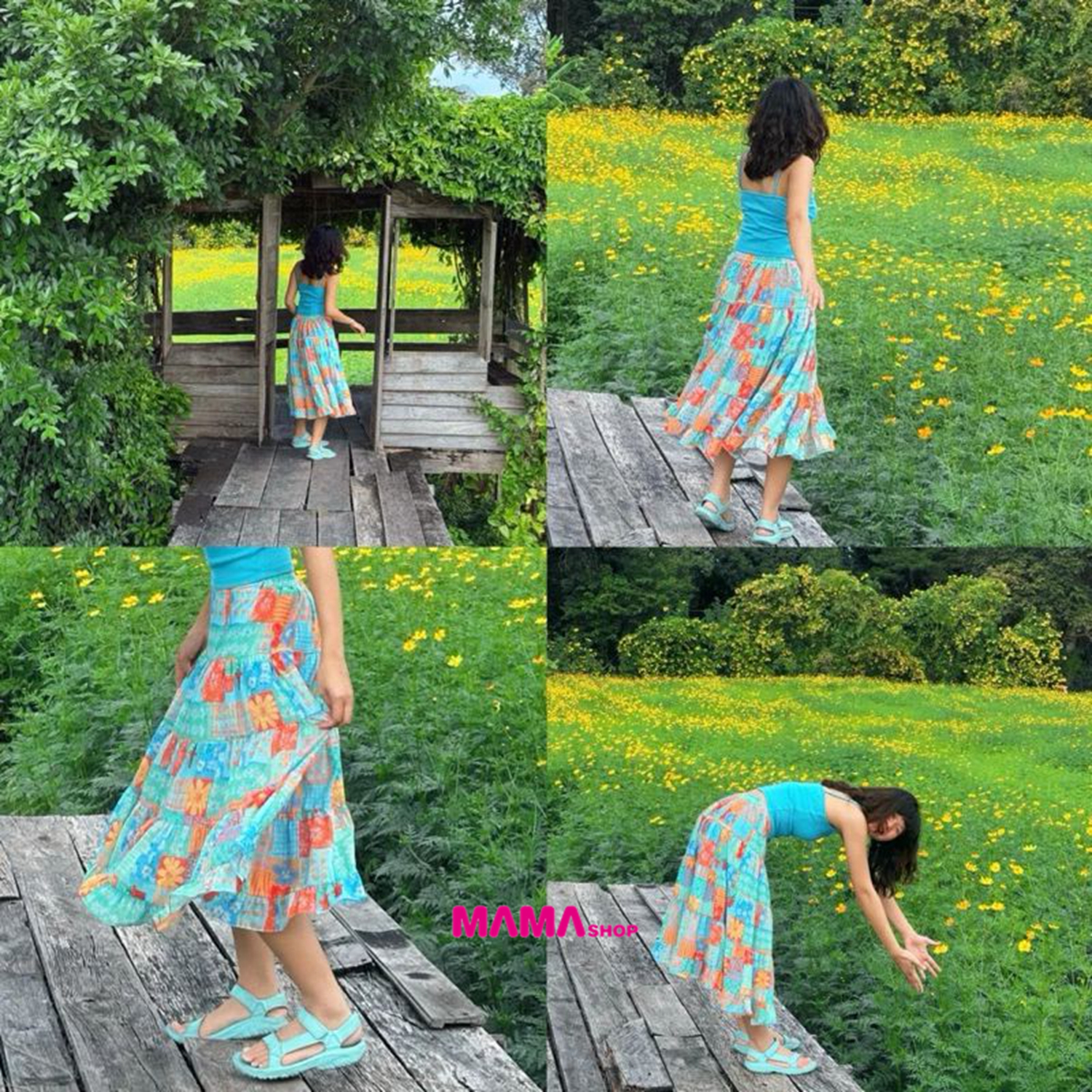泰國直送Boho chiffon skirt波希米亞雪紡裙