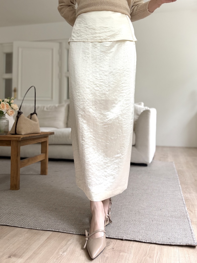 Layering Satin Skirt (Cream)