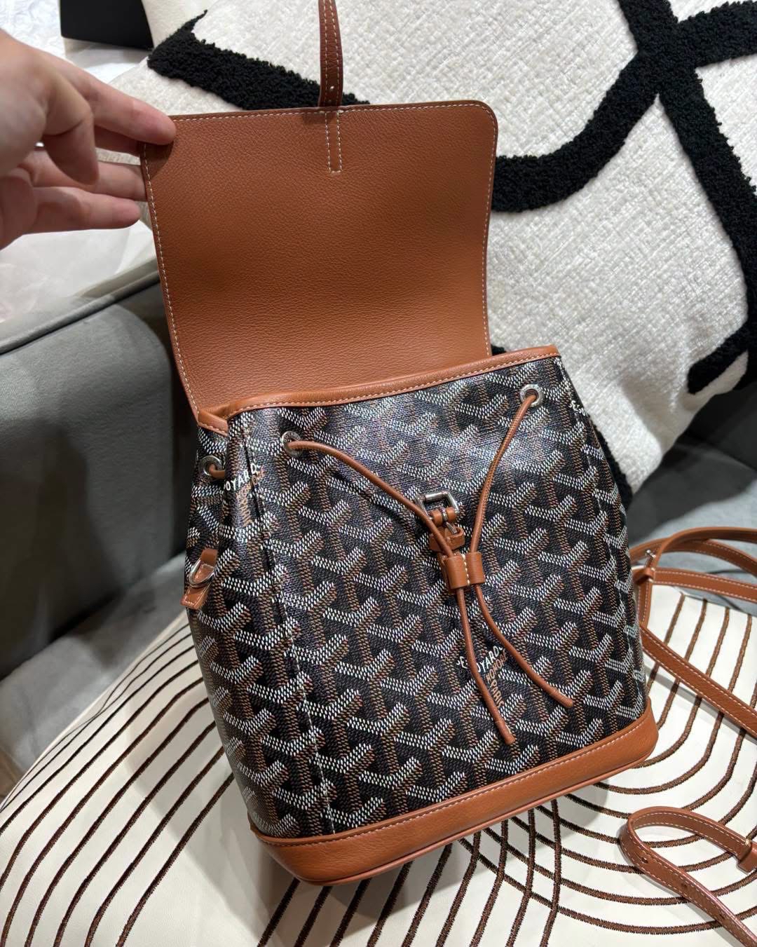 Goyard alpin mini backpack tan 100%Authentic, 98%new ✅dust bag 