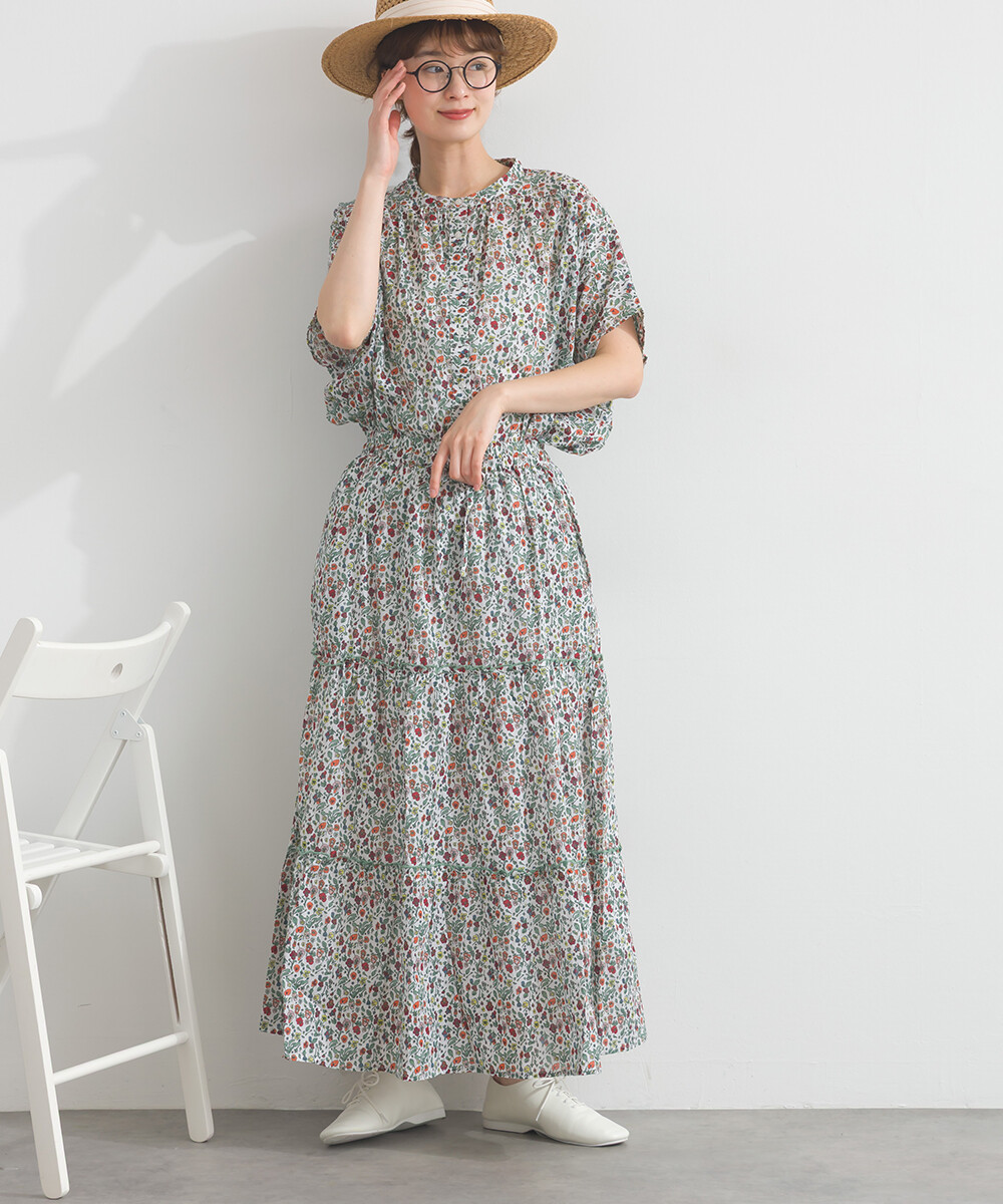 LP - 印度棉復古花卉襯衫 (白色)