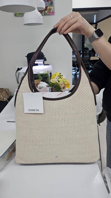 Stand oil Ringo Bag｜雙面手袋 (編織/皮革)