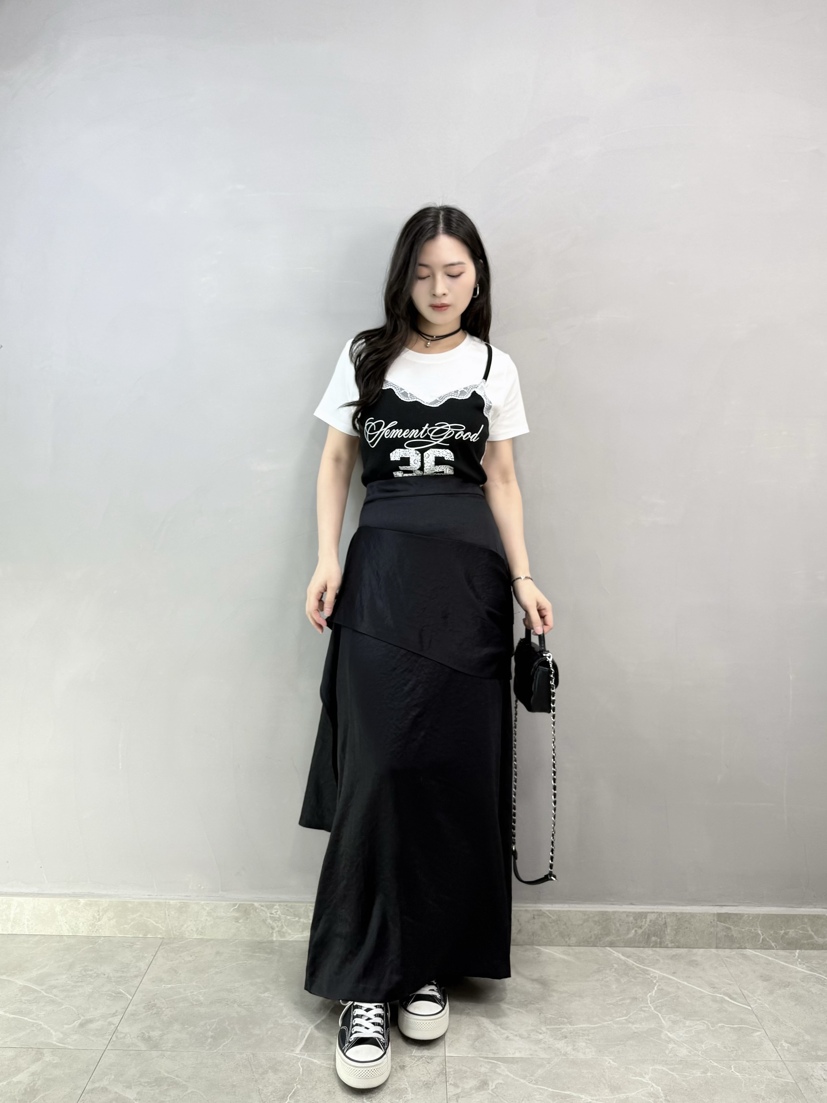 L77 設計感絲質裙