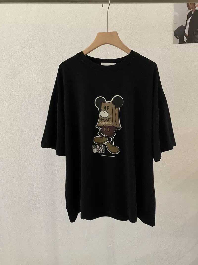 宽松大版米奇卡通Tee