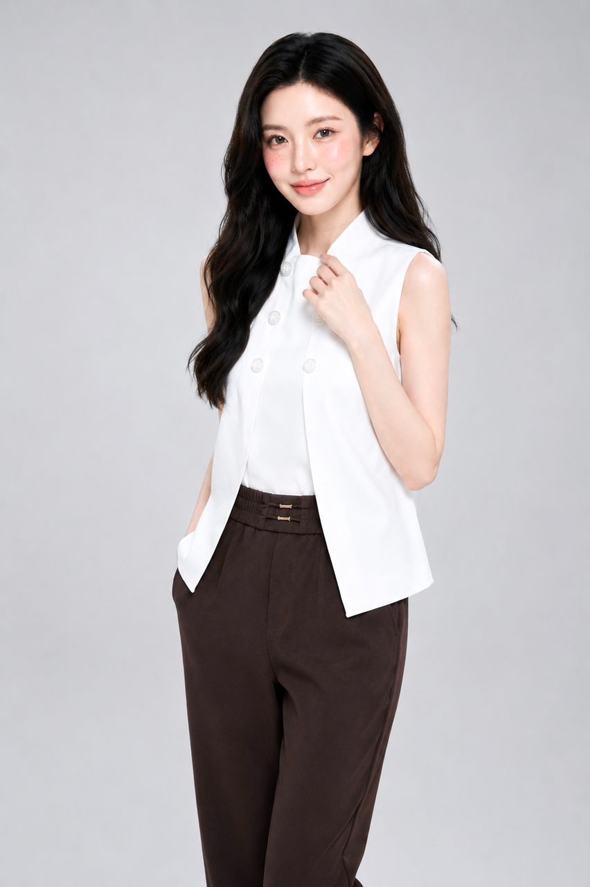 3194 Aveline Button Vest Top