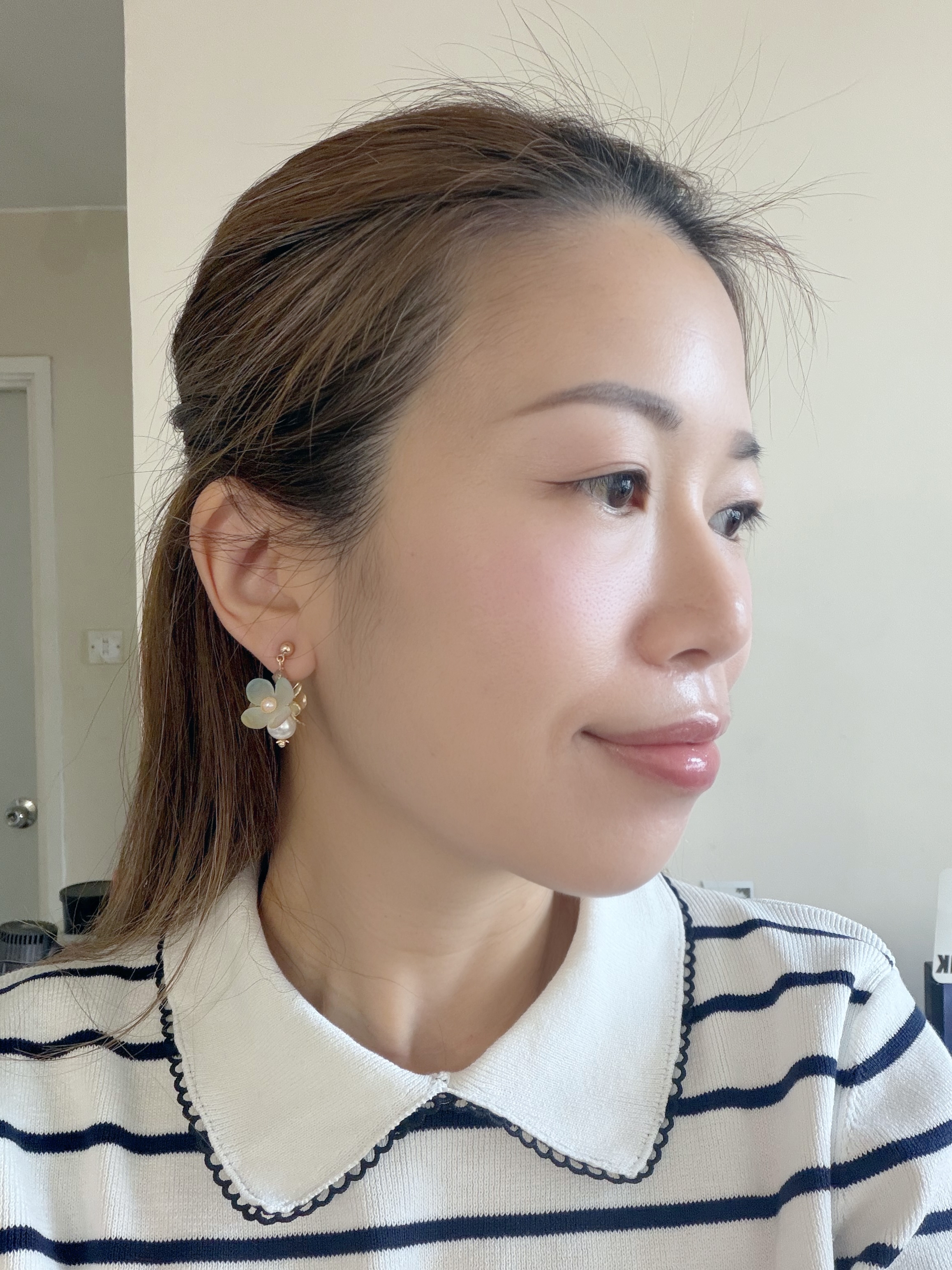 日本花語系列耳環/漸變櫻花粉紅花朵款