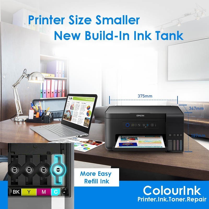 Epson L3210 3 in 1 A4 Colour Ink Tank Printer Original Genuine Refill Ink Bottle similar G2010 G2020 T220 L3110 L3250