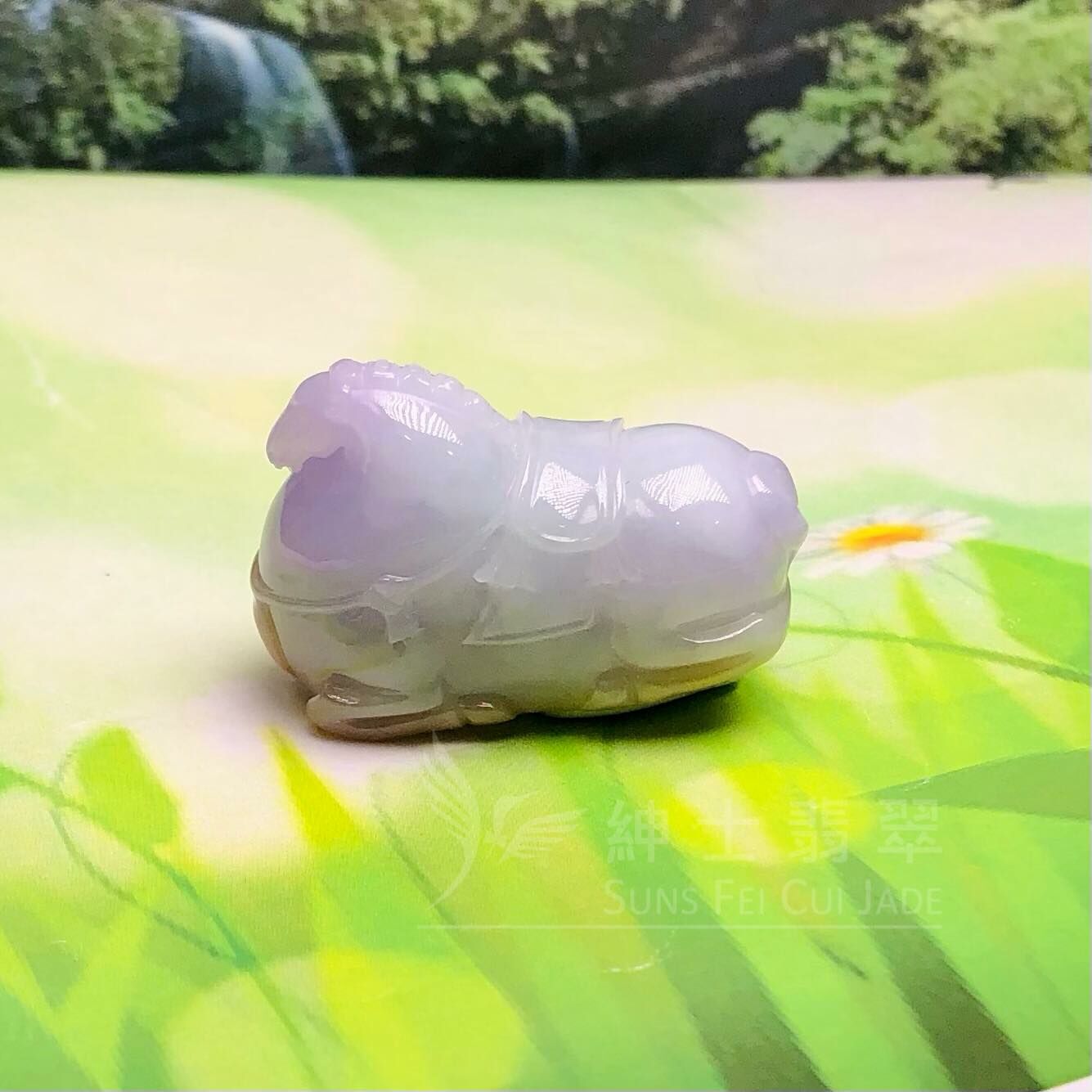 濃紫桃紅春三色唐馬擺件