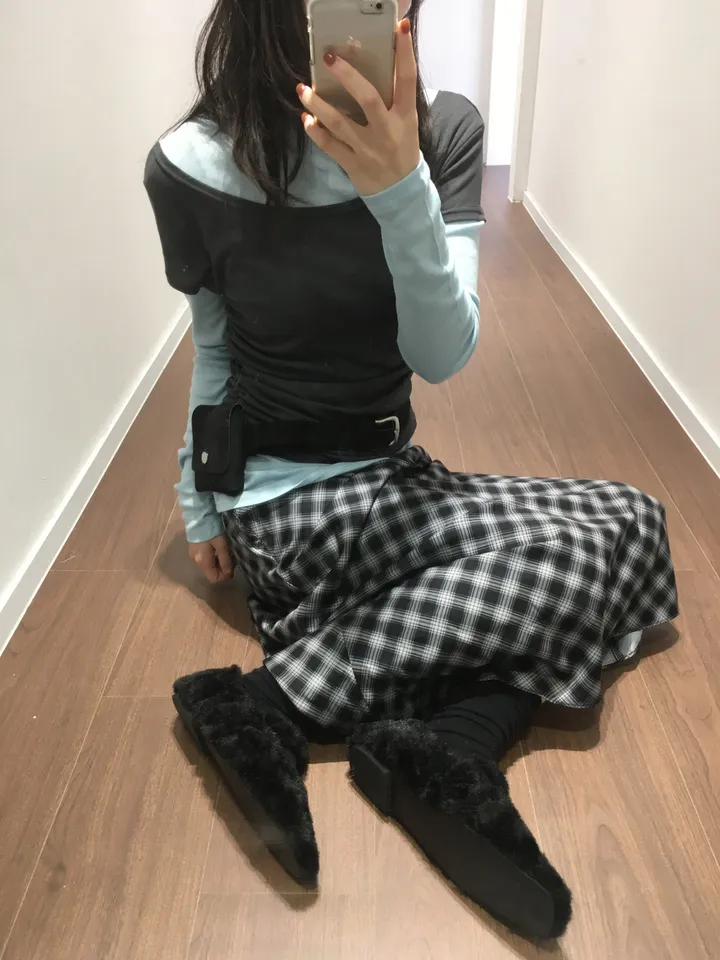 Layered Ruched Long Sleeve Top