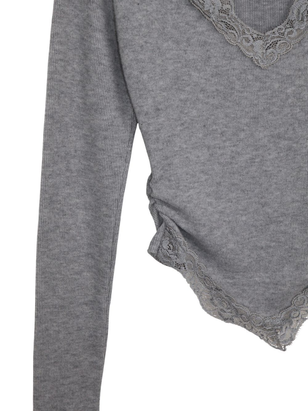 Lace V-Neck Top and Scarf Set