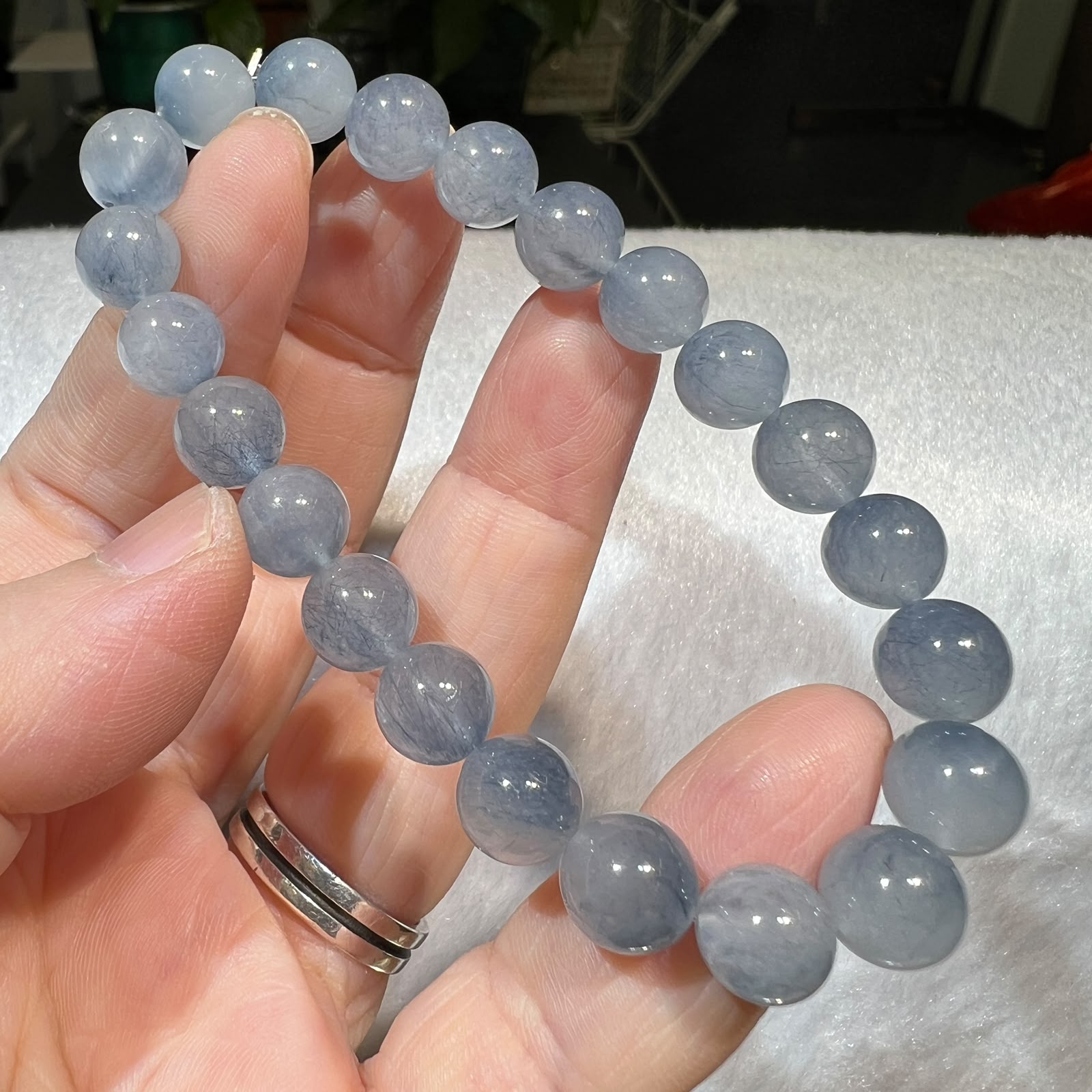 藍兔毛手串 8.5mm+/- #CA0097