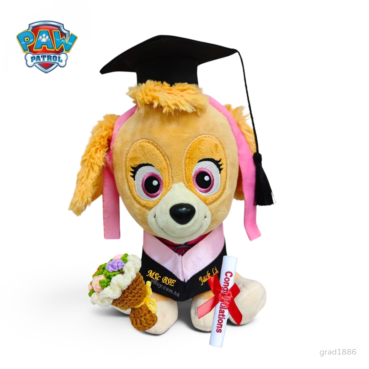 Paw Patrol Skye畢業公仔  汪汪隊天天畢業禮物公仔 香港現貨 可加名