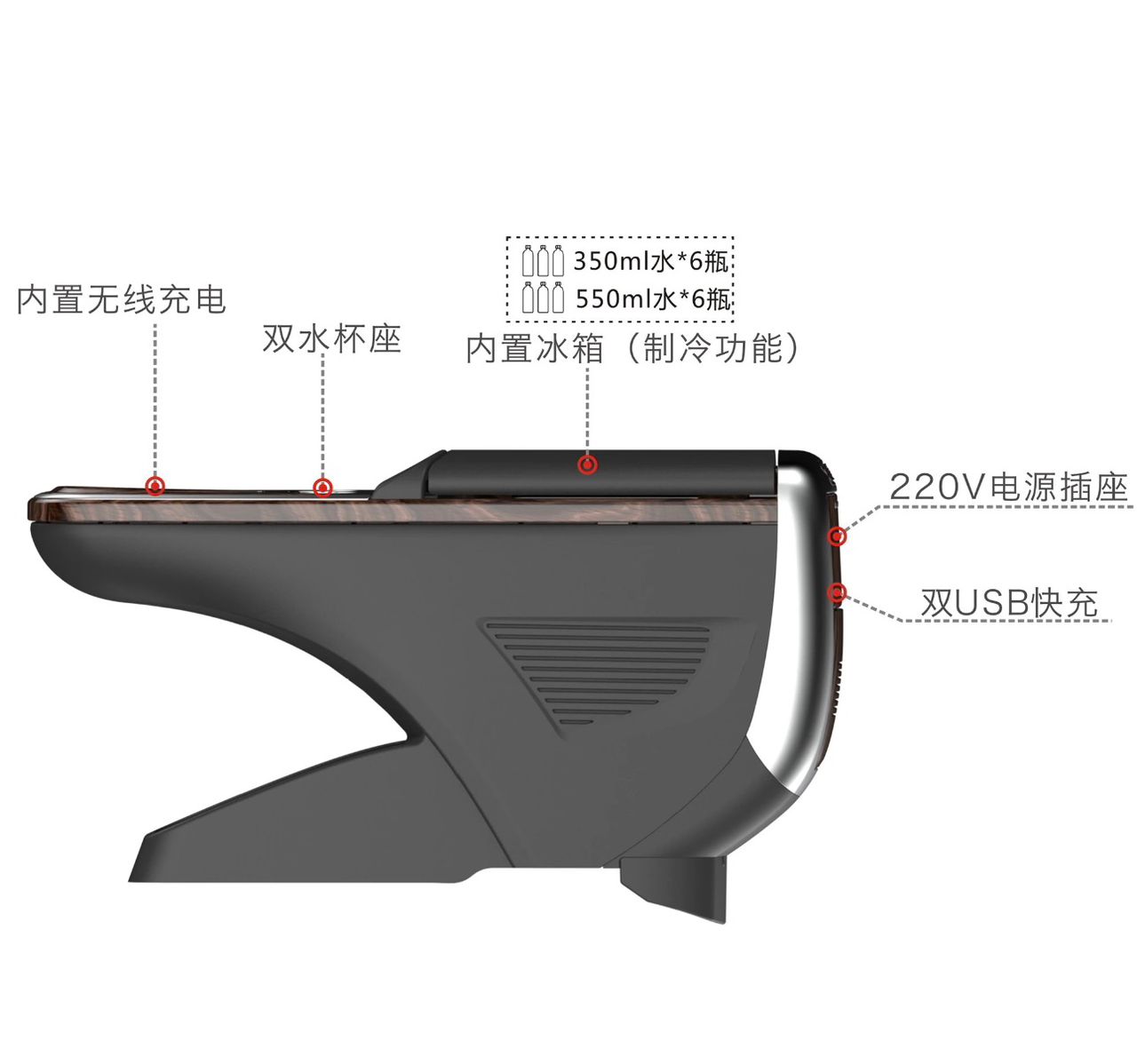 HIACE UNIVERSAL CONSOLE BOX WITH CHILLER / UNI-CB-16022-SH