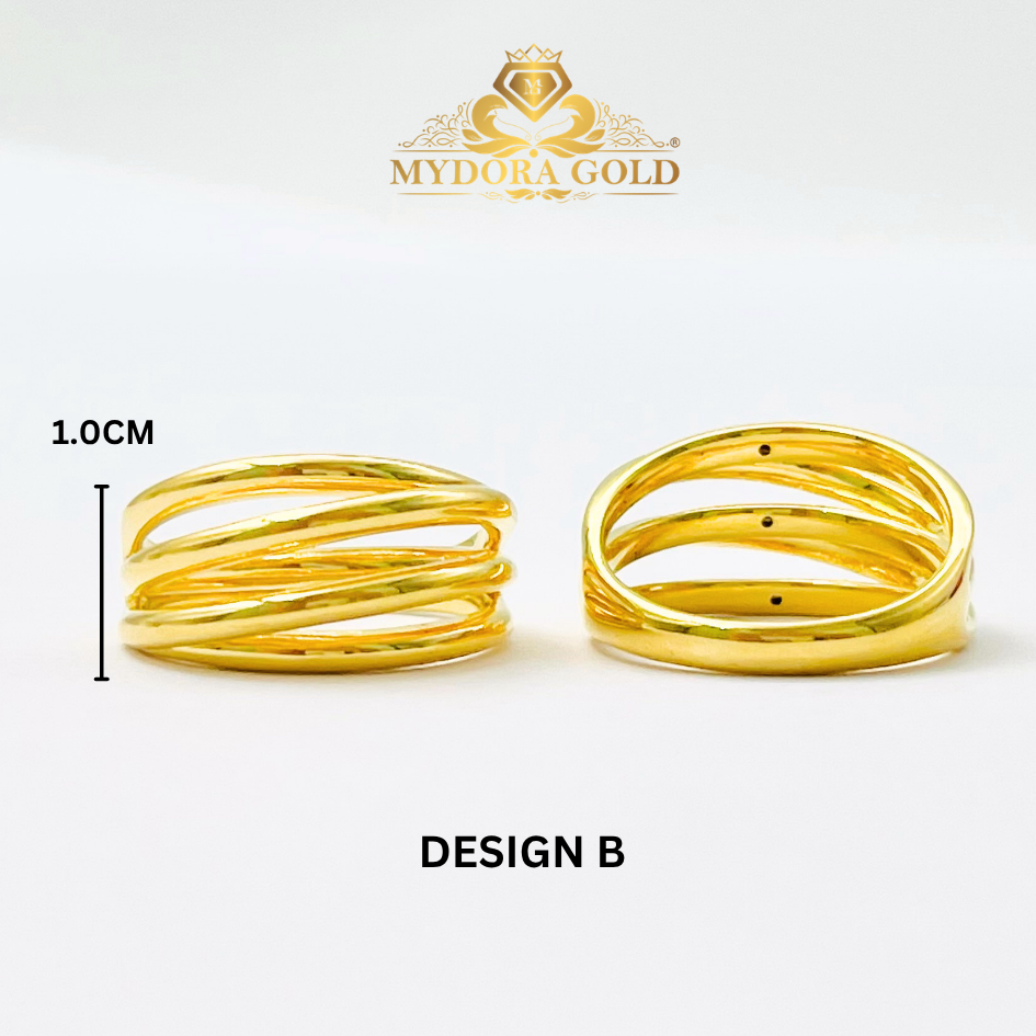 MYDORA Cincin Nabila 5 Layer Full Gold (5G) l EMAS 916/22K