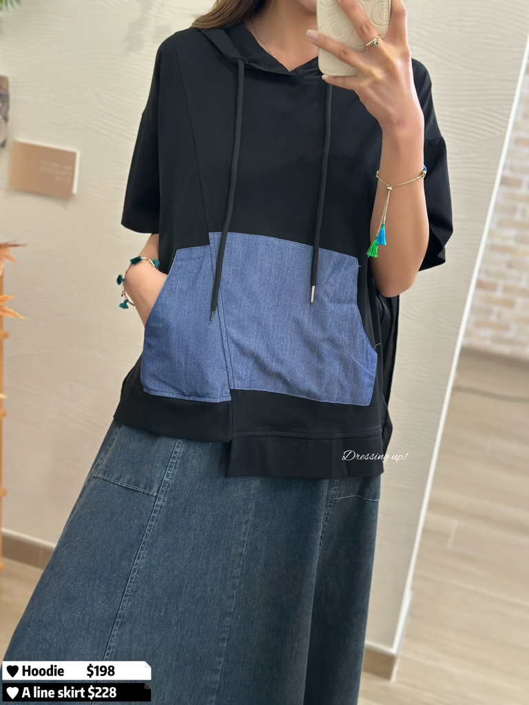 亮點在背面｜牛仔袋有帽衞衣